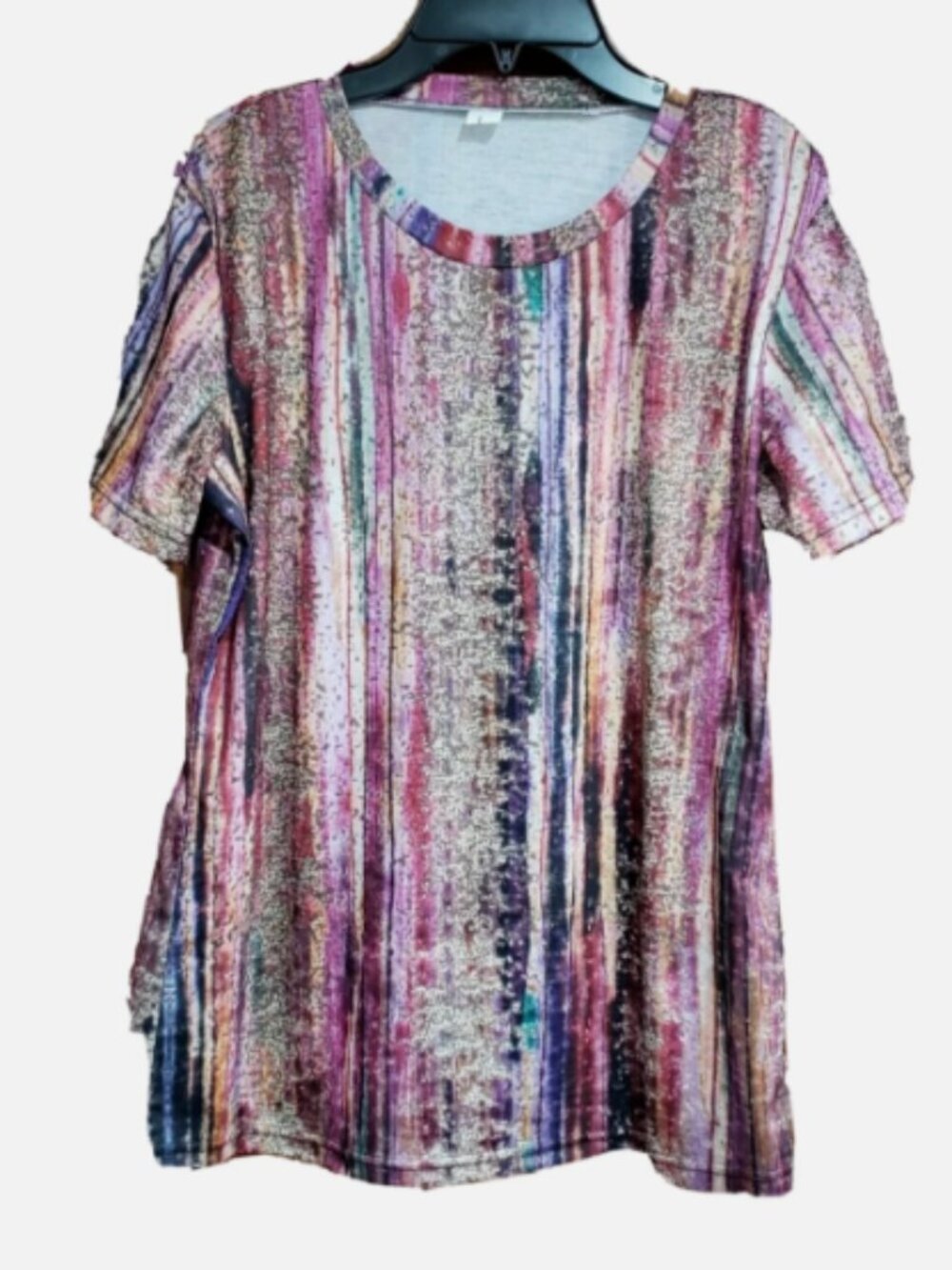 Lightinthebox Bold Colorful Vertical Stripes Print Pattern Short Sleeve Tee 38"